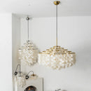 Natural Tiered Capiz Shell Chandelier