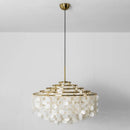 Natural Tiered Capiz Shell Chandelier