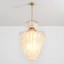 Natural Capiz Shell Tiered Chandelier