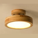 Natural circular wood ceiling lamp living room led lighting