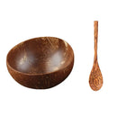 Natural dark brown coconut bowl set kitchen handcrafted tableware