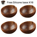 Natural dark brown coconut bowl set kitchen handcrafted tableware