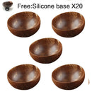 Natural dark brown coconut bowl set kitchen handcrafted tableware