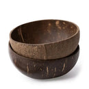 Natural dark brown coconut bowl set kitchen handcrafted tableware
