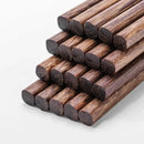 Natural dark brown healthy wood chopsticks set dining room tableware