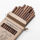 Natural dark brown healthy wood chopsticks set dining room tableware