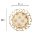 Natural lace bamboo woven coasters and storage basket set dining room