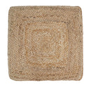 Hand Braided Natural Brown Jute Square Pouf