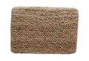 Hand Braided Natural Brown Jute Square Pouf