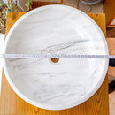 Calacatta White Marble Hand-Carved Vessel Sink - Polished 19x6
