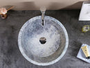 Natural Stone Tundra Grey Marble Round Vessel Sink Polished 16.5x6
