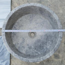 Natural Stone Tundra Grey Marble Round Vessel Sink Polished 16.5x6