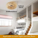 Natural woven bamboo ceiling fan with rattan cage light bedroom