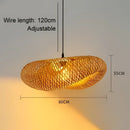 Natural woven bamboo pendant light dining room chandelier