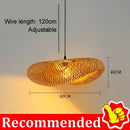 Natural woven bamboo pendant light dining room chandelier