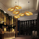 Natural woven bamboo pendant light dining room chandelier