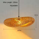 Natural woven bamboo pendant light dining room chandelier