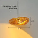 Natural woven bamboo pendant light dining room chandelier