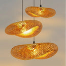 Natural woven bamboo pendant light dining room chandelier