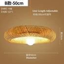Natural woven bamboo pendant light dining room chandelier