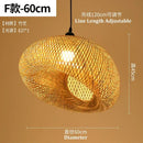 Natural woven bamboo pendant light dining room chandelier
