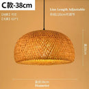 Natural woven bamboo pendant light dining room chandelier