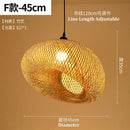 Natural woven bamboo pendant light dining room chandelier
