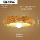 Natural woven bamboo pendant light dining room chandelier