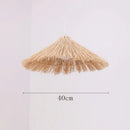 Natural woven rattan pendant light dining room straw hat chandelier