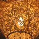 Natural woven rattan pendant light dining room straw hat chandelier