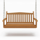 SimplyPoly 4 Foot Amish Made Mission Recycled Plastic Porch Swing, Birchwood Wood Grain