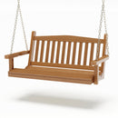 SimplyPoly 4 Foot Amish Made Mission Recycled Plastic Porch Swing, Birchwood Wood Grain