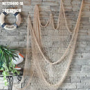 Nautical deep blue decorative fishing net with seashells bedroom decor