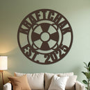 Nautical Life Ring Family Established Sign