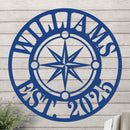 Nautical Star Compass Family Established Sign