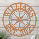 Nautical Star Compass Family Established Sign