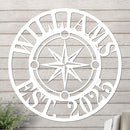 Nautical Star Compass Family Established Sign