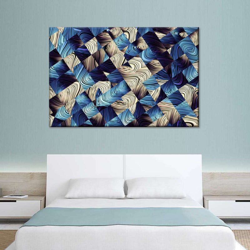 Blue Abstract Geometric Wall Art