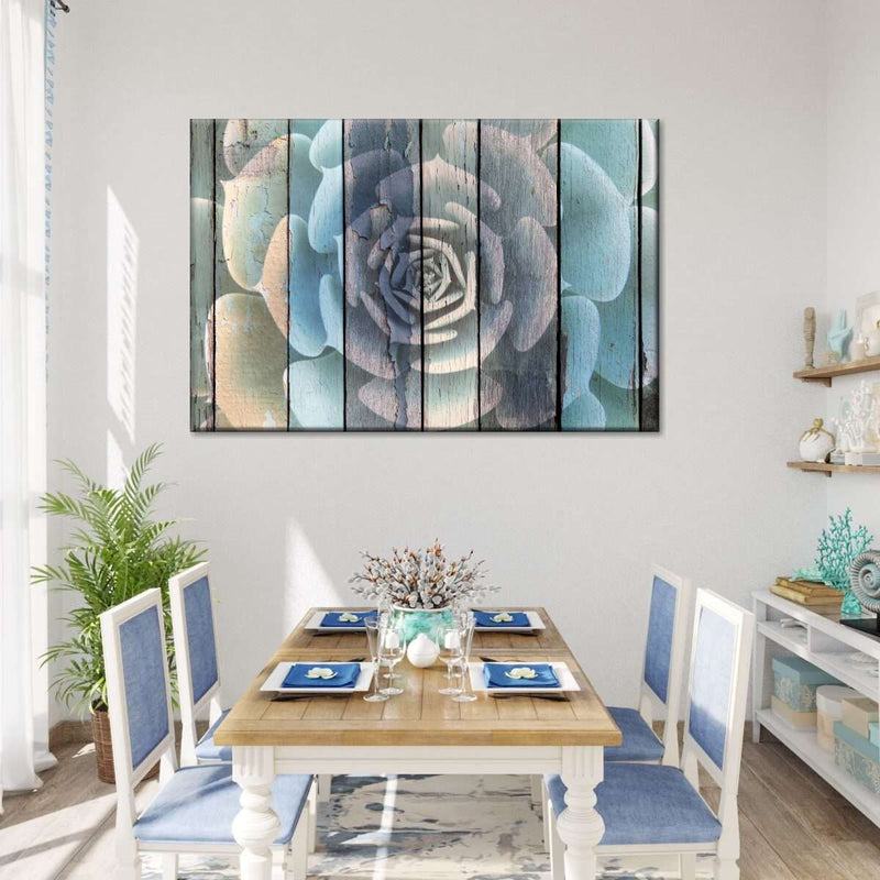 Rustic Blooming Succulent Wall Art