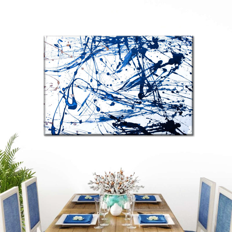 Abstract Navy Drip Wall Art