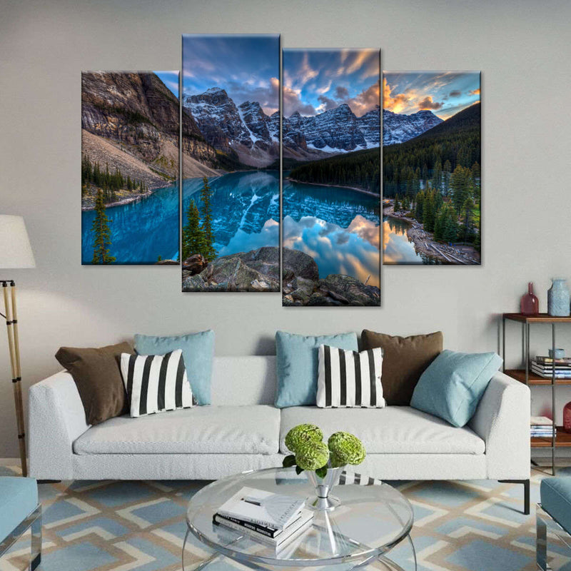 Moraine Lake Sunset Wall Art