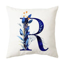 DecorBites™ Blue Alphabet Flower Letter Pillowcase for Home Decor