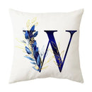 DecorBites™ Blue Alphabet Flower Letter Pillowcase for Home Decor