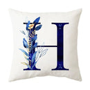 DecorBites™ Blue Alphabet Flower Letter Pillowcase for Home Decor