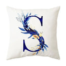 DecorBites™ Blue Alphabet Flower Letter Pillowcase for Home Decor