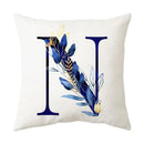 DecorBites™ Blue Alphabet Flower Letter Pillowcase for Home Decor