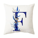 DecorBites™ Blue Alphabet Flower Letter Pillowcase for Home Decor