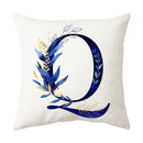 DecorBites™ Blue Alphabet Flower Letter Pillowcase for Home Decor