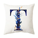 DecorBites™ Blue Alphabet Flower Letter Pillowcase for Home Decor