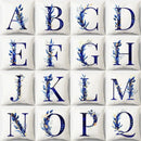 DecorBites™ Blue Alphabet Flower Letter Pillowcase for Home Decor